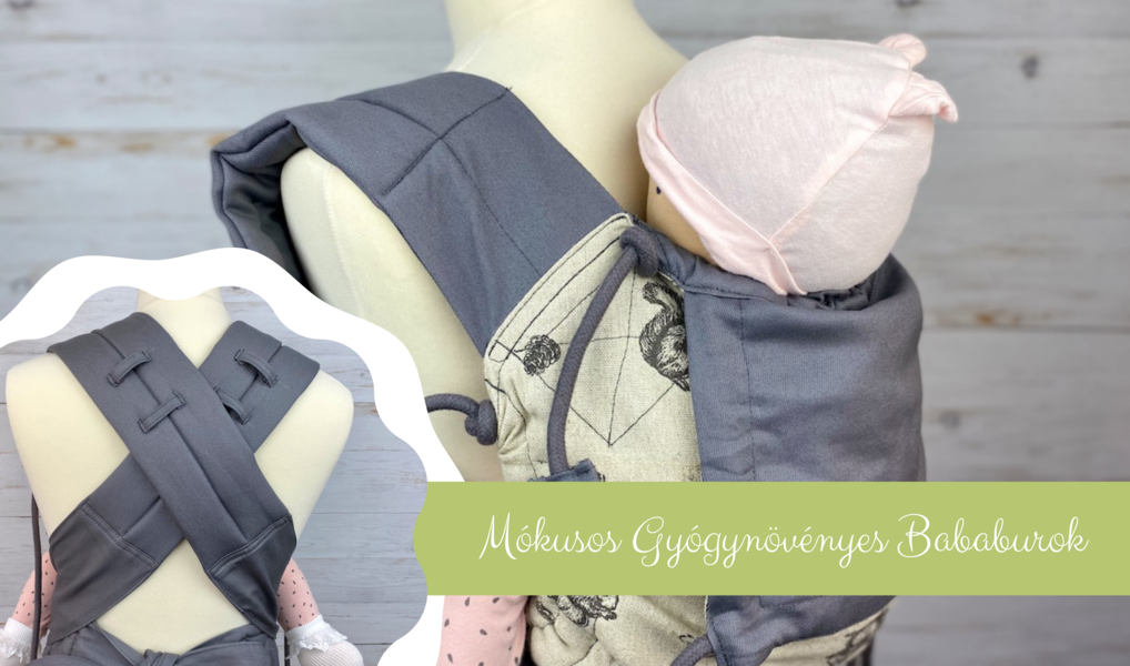 Gyógynövényes babahordozó mókusos mintával